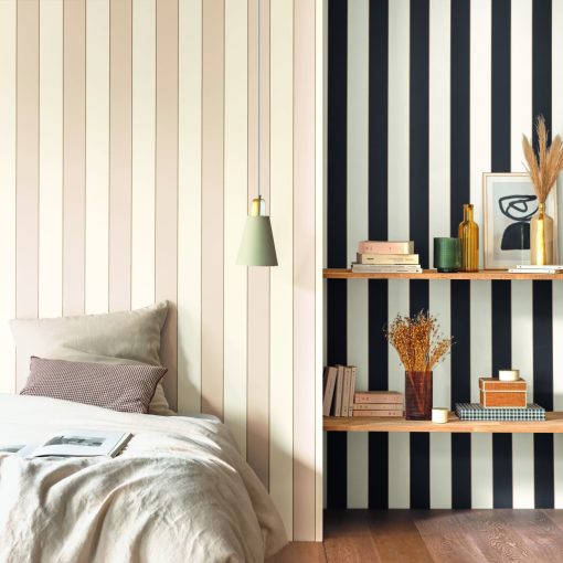 Arany fekete csíkos tapeta, Art Deco tapéta, luxus tapéta