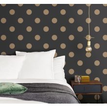 Fekte pöttyös tapéta, pöttyös tapéta, arany pöttyös tapéta