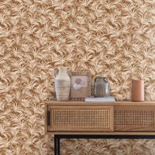Richard, casadeco, levél mintás tapéta, luxus tapéta, tapéta nappaliba, bézs tapéta, modern tapéta,