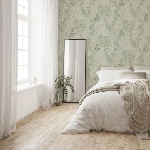 Tapéta növény mintával, levél mintás tapéta