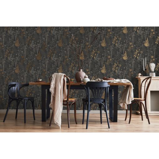 Tapéta növény mintával, levél mintás tapéta