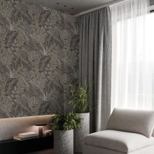 Tapéta különböző levelekkel, levél mintás tapéta