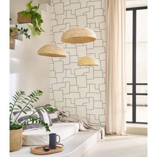 Inca geometria mintás tapéta, tapéta nappaliba