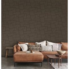 Inca geometria mintás tapéta, tapéta nappaliba