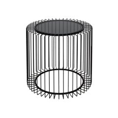 Kicsi acélhuzal dohányzóasztal, kisasztal, lerakó asztal, gödöllő bútor, luxus asztal