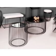 Kicsi acélhuzal dohányzóasztal, kisasztal, lerakó asztal, gödöllő bútor, luxus asztal