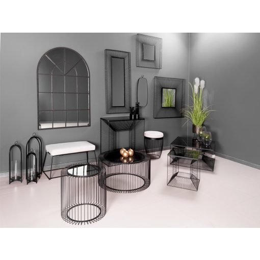 Kicsi acélhuzal dohányzóasztal, kisasztal, lerakó asztal, gödöllő bútor, luxus asztal