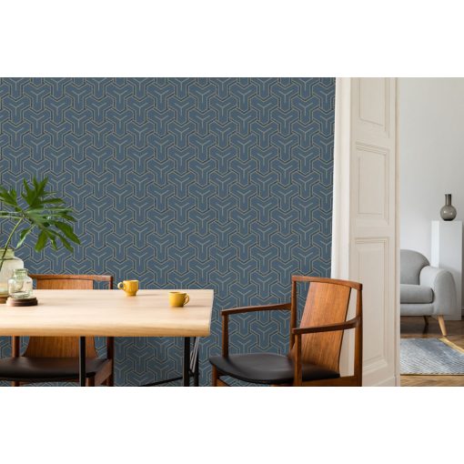 Tapéta geometriai mintával, tapéta dolgozószobába