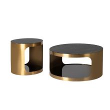 Szatén arany dohányzóasztal, kisasztal, lerakó asztal, luxus asztal, gödöllő bútor