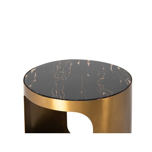 Szatén arany dohányzóasztal, kisasztal, lerakó asztal, luxus asztal, gödöllő bútor