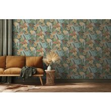 Tapéta levél mintával, trópusi mintás tapéta, növény mintás tapéta