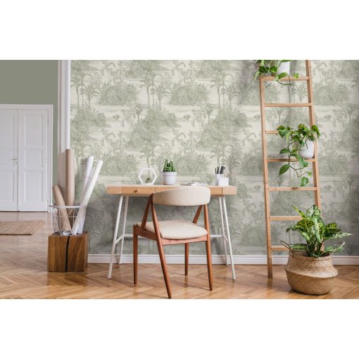 Trópusi mintás tapéta, tájképet ábrázoló tapéta, pálmafás tapéta