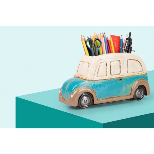 desing virágcserép, kisbusz, ceruzatartó, cukorka tartó