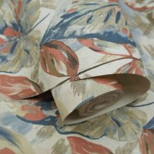 Aralia Levél mintás bézs színű vinyl tapéta