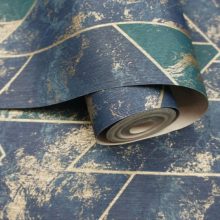 Zarci Türkiz geometria mintás vlies tapéta