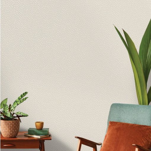 Pinto Krém színű pöttyös vinyl tapéta