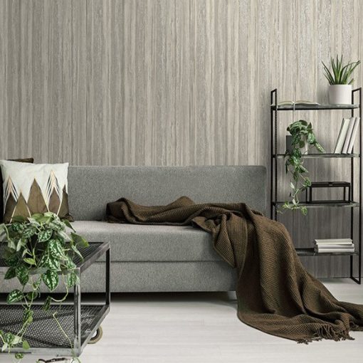 Lindora Taupe színű csíkos vinyl tapéta