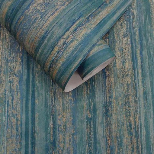 Lindora Türkiz színű csíkos vinyl tapéta