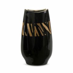 Állatmintás fekete váza 14x8x28