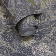 Teshio Barna tájkép mintás tapéta