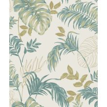 Pálmalevél mintás tapéta, trópusi mintás tapéta, levél mintás tapéta