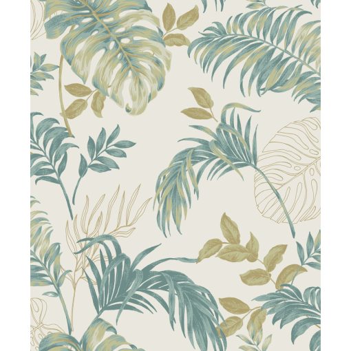 Pálmalevél mintás tapéta, trópusi mintás tapéta, levél mintás tapéta