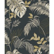 Pálmalevél mintás tapéta, trópusi mintás tapéta, levél mintás tapéta