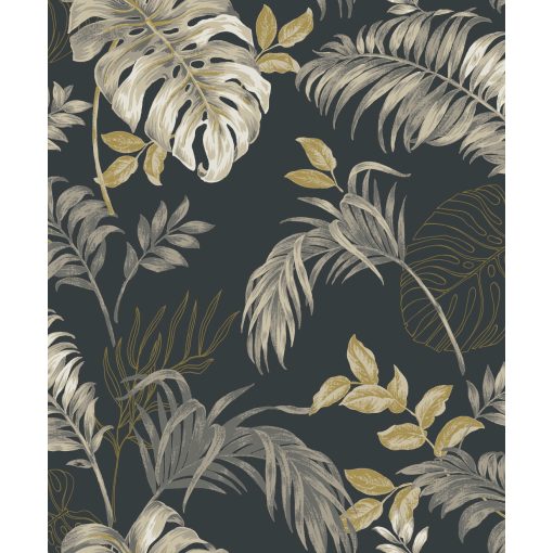 Pálmalevél mintás tapéta, trópusi mintás tapéta, levél mintás tapéta