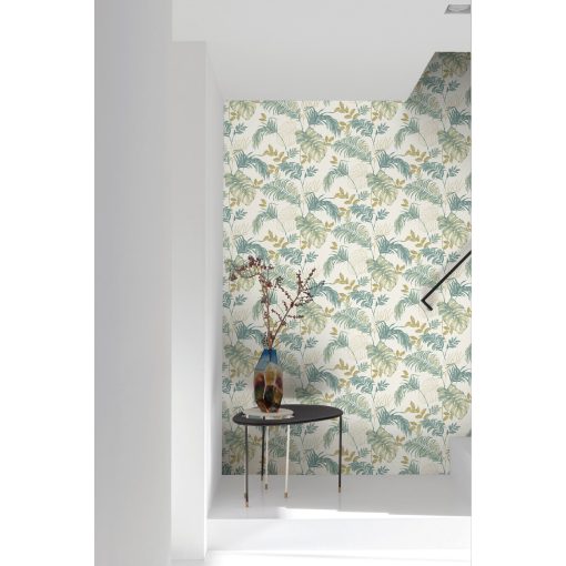 Pálmalevél mintás tapéta, trópusi mintás tapéta, levél mintás tapéta