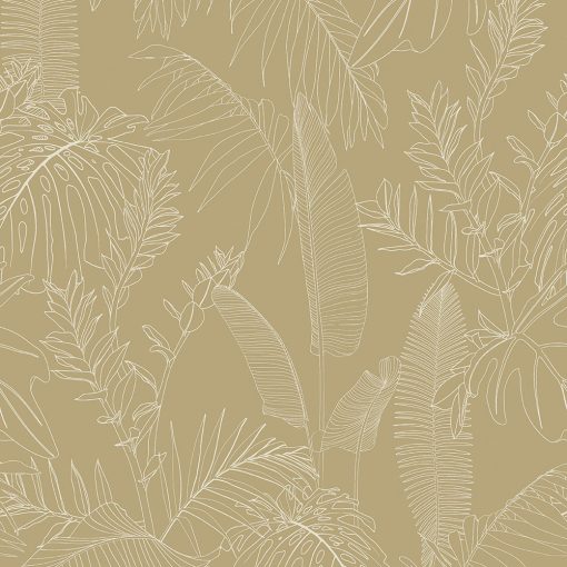 Pálmaleveles tapéta, trópusi mintás tapéta, levél mintás tapéta