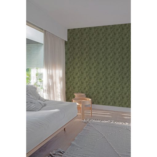 Tapéta pálmalevél mintával, trópusi mintás tapéta, levél mintás tapéta