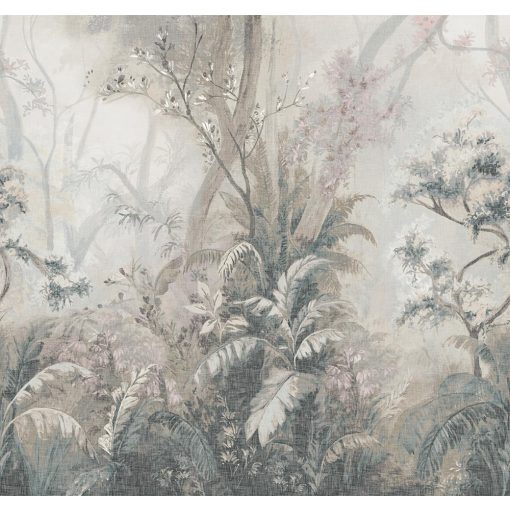 Alhambra trópusi mintás tapéta, pálmalevél mintás tapéta, növény mintás tapéta, tájképet ábrázoló tapéta