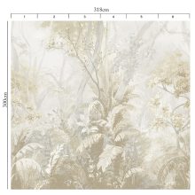 Alhambra trópusi mintás tapéta, pálmalevél mintás tapéta, növény mintás tapéta, tájképet ábrázoló tapéta