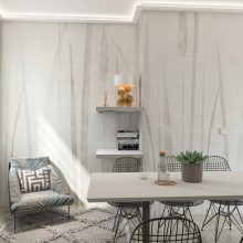 Swing      Növény mintás tapéta kék és bézs színekben