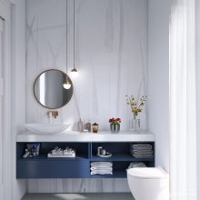 Swing      Növény mintás tapéta kék és bézs színekben