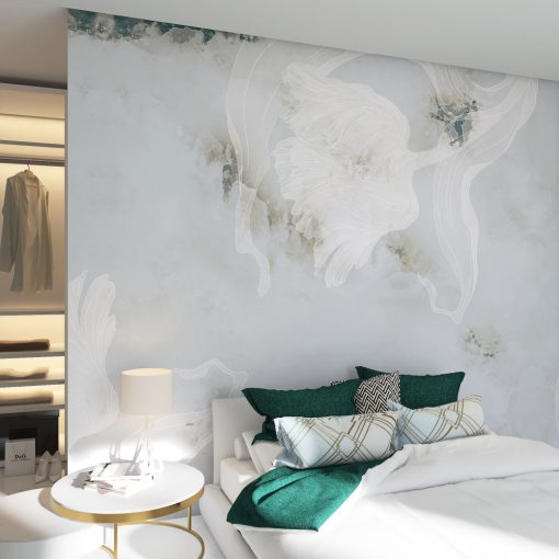 Decoupage   Márvány és virág mintás tapéta