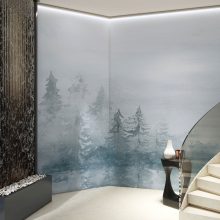 Landa-Tájat ábrázoló tapéta elképesztő színekben