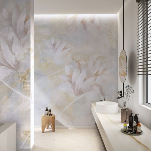 Hermes-Romantikus hatású, virágos tapéta lágy színekkel