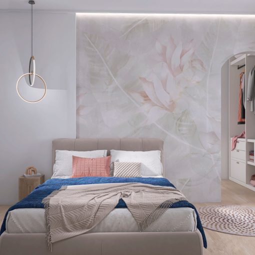 Hermes-Romantikus hatású, virágos tapéta lágy színekkel