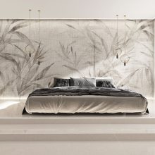 Ginseng- Letisztult, növény mintás tapéta