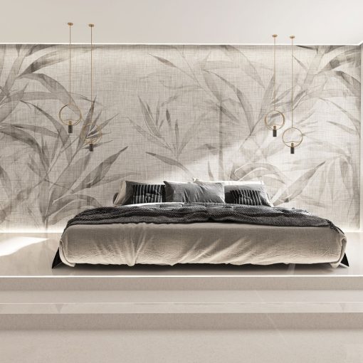 Ginseng- Letisztult, növény mintás tapéta