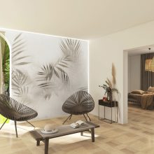 Dorado    Trópusi hangulatú, levél mintás tapéta