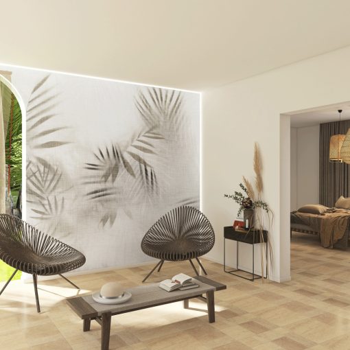 Dorado    Trópusi hangulatú, levél mintás tapéta