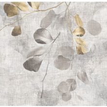 September      Levél mintás tapéta barna és arany színekben