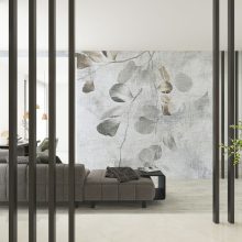 September      Levél mintás tapéta barna és arany színekben