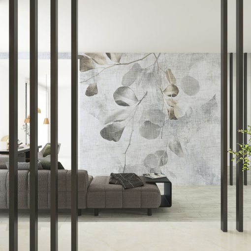 September      Levél mintás tapéta barna és arany színekben