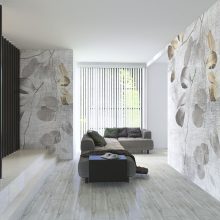 September      Levél mintás tapéta barna és arany színekben