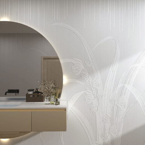 Pure Blooms    Fehér, növény mintás tapéta