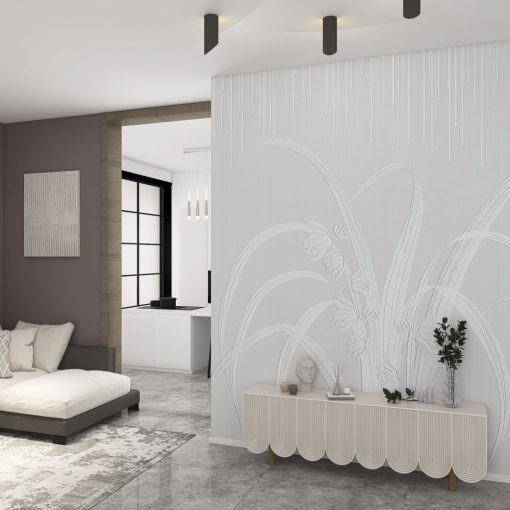 Pure Blooms    Fehér, növény mintás tapéta