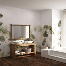 Laguna- Nagy leveleket ábrázoló színes tapéta